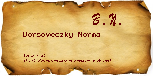Borsoveczky Norma névjegykártya
